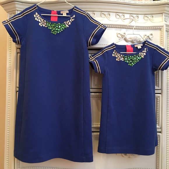 Matching? CREWCUTS Jewel shift dress 8 royal blue - Picture 2 of 8